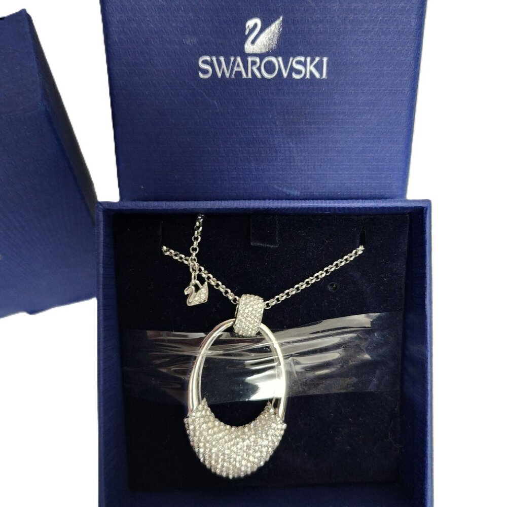 Swarovski Degree Clear Crystal Rhodium Large Pendant 158850 - Picture 4 of 5